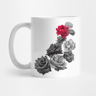 Black and white and a red rose Mug